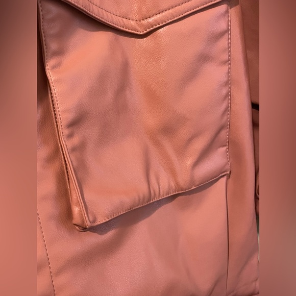 Zara Pink Oversized Faux Leather Jacket - Picture 8 of 10